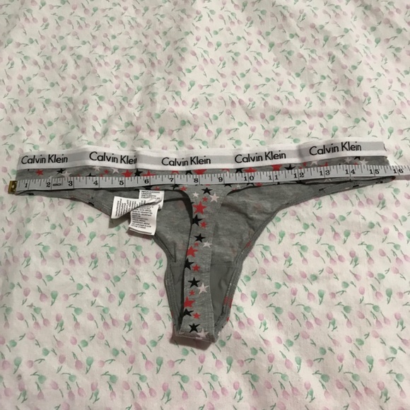 NEW Calvin Klein Carousel Logo XL Cotton Stars Red Blue Grey White Thong Panty - Picture 3 of 5